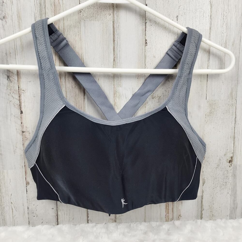 Danskin Now Max Support Cross Back High Impact Sports Bra Black Size 36C